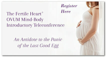 Pregnant Woman in White link to Fertile Heart Mind-Body Teleconference. Juicing for Fertility