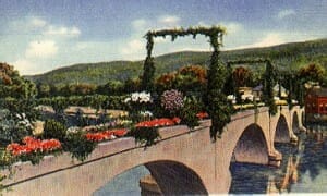 Vintage Postcard of the Bridge of Flowers, Shelburne Falls, MA