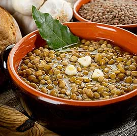 Lentil Soup in Ceramic bowl