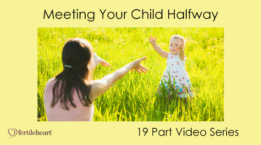 Child reaching for Mom in field - Meeting Your Child Halfway