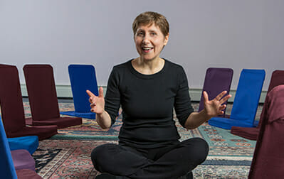 Julia teaching in Fertile Heart studio