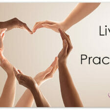 Hands forming heart Living the Practice