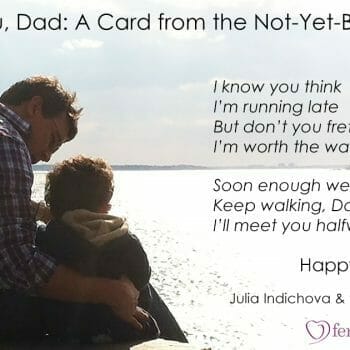 Father and Son Sitting near water I love you Dad card