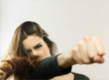 angry woman punching